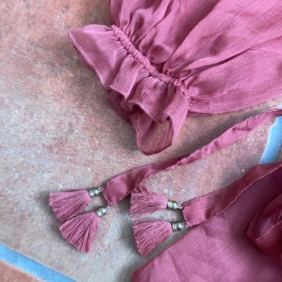 Fashion Nova open lace back dress color red brick - Picture 2 of 5